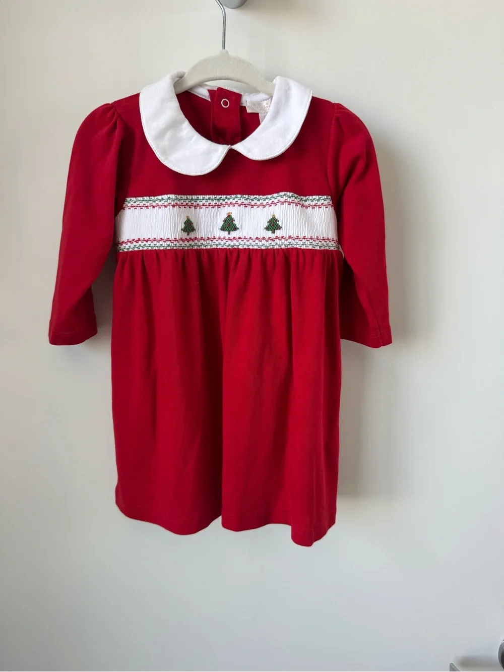 Kissy Kissy Baby Red Smocked Festive Dress Size 12-18 Months EUC Like New
